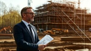 Homme inspectant un chantier