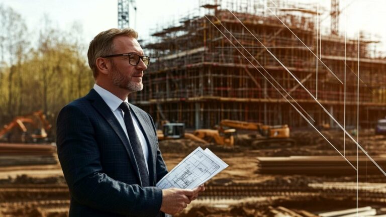 Homme inspectant un chantier
