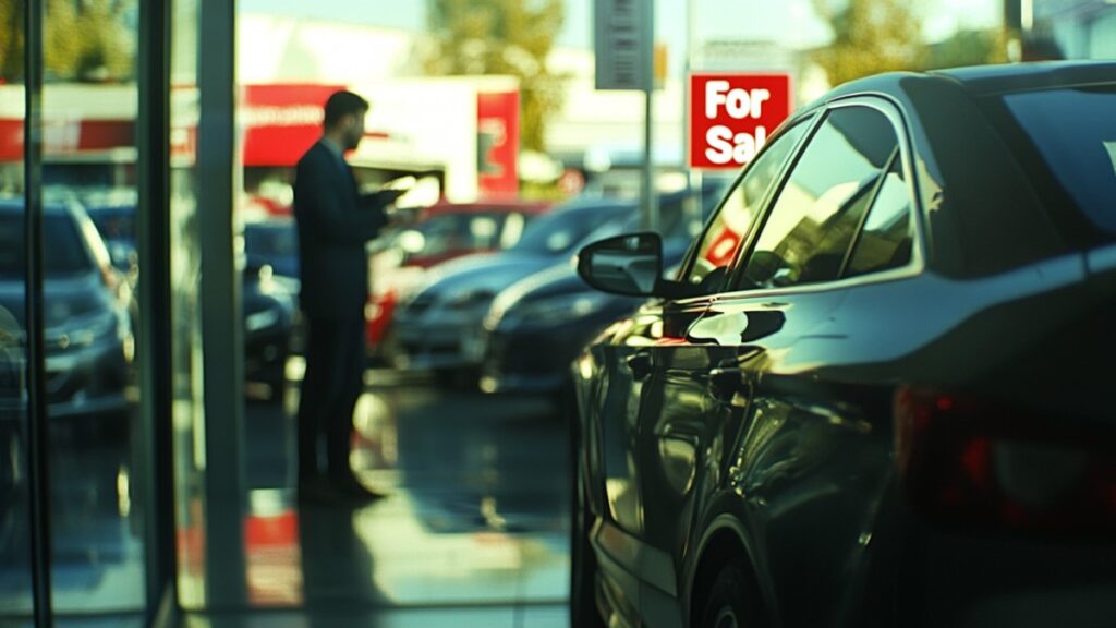 Homme consultant une offre auto