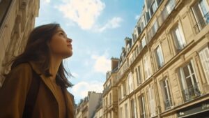 Femme regardant le ciel