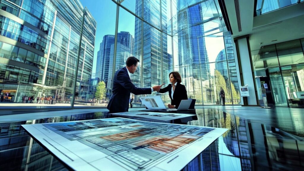 Hommes discutant immobilier