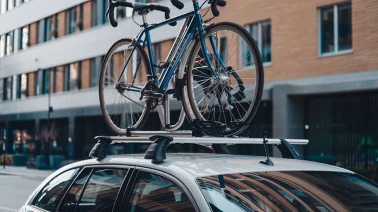 Vélo fixé sur toit
