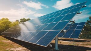 Panneaux solaires en plein soleil