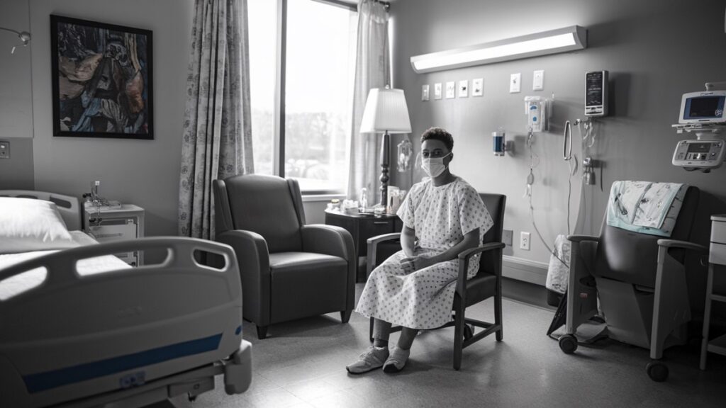 Patient masqué en attente