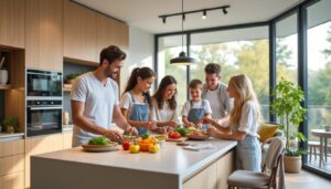 découvrez comment la cuisine ouverte transforme l'habitat moderne en un espace convivial, favorisant les échanges et les moments partagés en famille.
