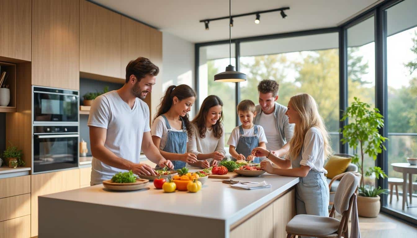 découvrez comment la cuisine ouverte transforme l'habitat moderne en un espace convivial, favorisant les échanges et les moments partagés en famille.