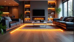 découvrez comment un plancher chauffant assure une chaleur douce et homogène dans votre salon pour un confort optimal tout au long de la saison.