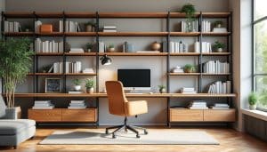 découvrez comment une bibliothèque murale peut structurer et sublimer le décor de votre bureau de travail, alliant fonctionnalité et esthétique pour un espace organisé et inspirant.