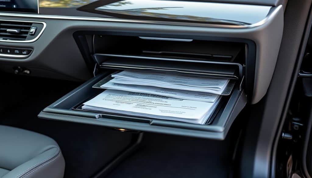 découvrez notre boîte à gants, un espace de rangement sécurisé pour tous vos documents auto, alliant praticité et protection.