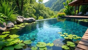 découvrez la piscine naturelle, un bassin écologique qui utilise des plantes pour filtrer l'eau sans recours au chlore, offrant une baignade saine et respectueuse de l'environnement.