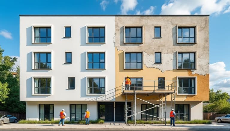 le ravalement de façade protège et valorise votre bien immobilier en assurant sa durabilité et son esthétique.