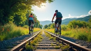 découvrez comment le vélo-tourisme transforme les anciennes voies ferrées en pistes cyclables pour des voyages uniques au cœur de paysages idylliques.
