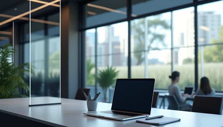 découvrez comment la smart glass s'assombrit pour garantir votre intimité au bureau tout en offrant une solution moderne et élégante.